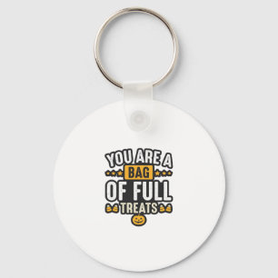 Halloween Bag Of Treats Vintage Vector Design_1 Key Ring