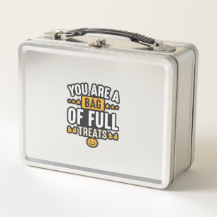 Halloween Bag Of Treats Vintage Vector Design_1 Metal Lunch Box