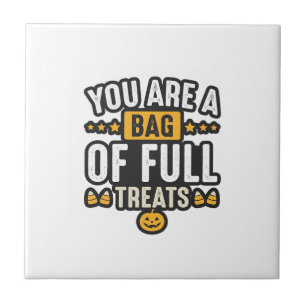 Halloween Bag Of Treats Vintage Vector Design_1 Tile