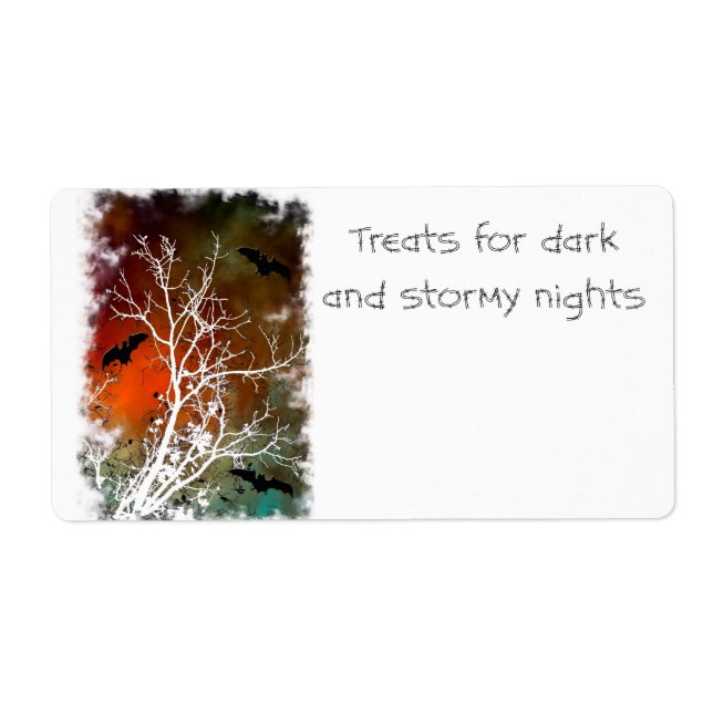 Halloween Baking or Drink mix Labels stormy night (Front)