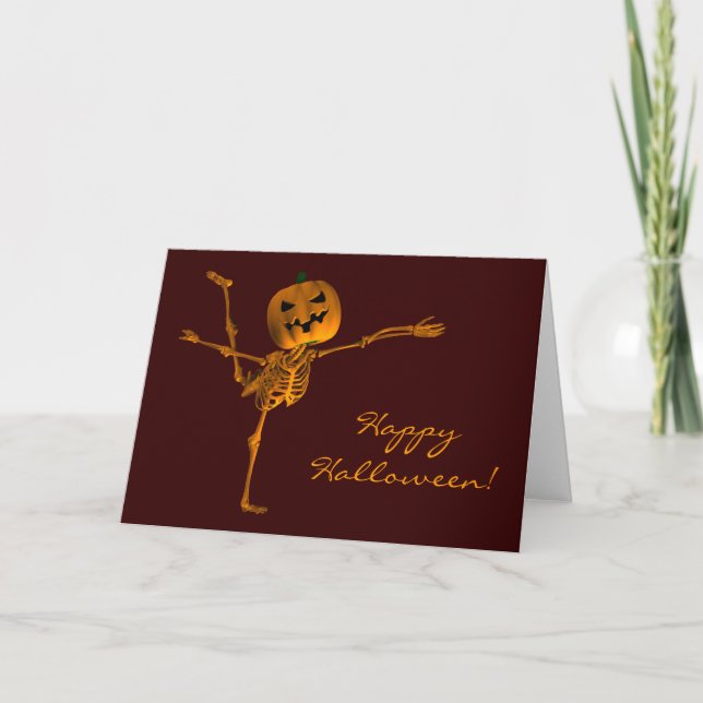 Halloween Ballet Arabesque Position Card (Front)
