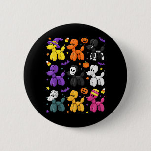 Halloween Balloon Dog Costume Pattern Cute Spooky 6 Cm Round Badge
