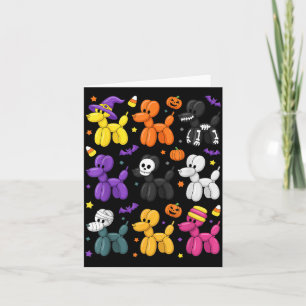Halloween Balloon Dog Costume Pattern Cute Spooky Card