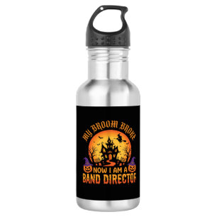 Halloween Band Director Witch Broom Haunted House 532 Ml Water Bottle