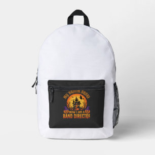 Halloween Band Director Witch Broom Haunted House Printed Backpack