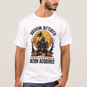 Halloween Band Director Witch Haunted House Design T-Shirt
