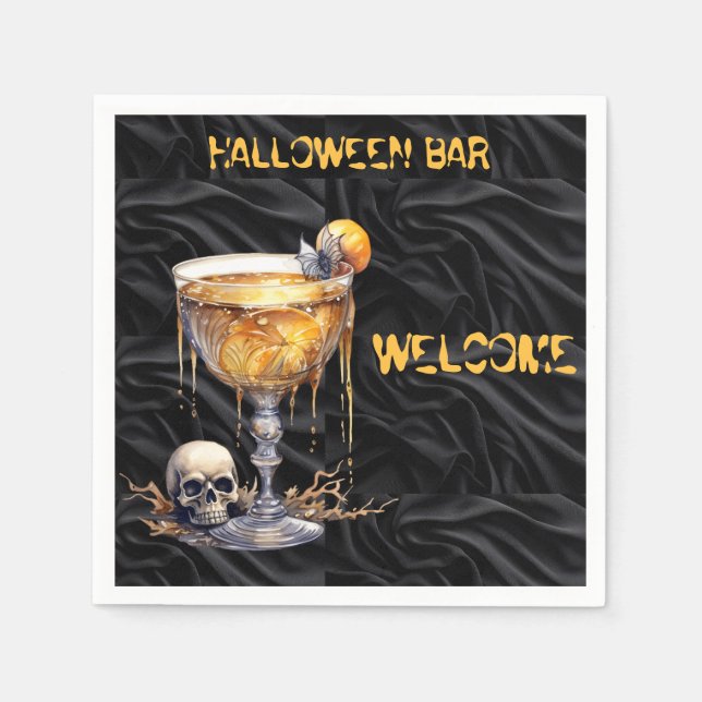Halloween Bar Welcome Napkin (Front)