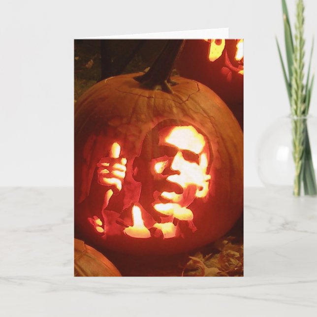 Halloween Barack Obama Pumpkin Postage Card (Front)