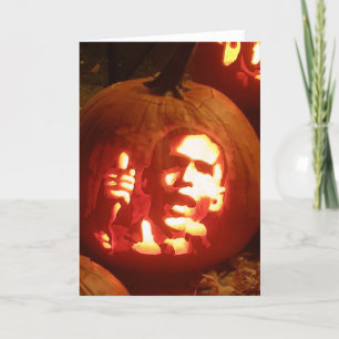 Halloween Barack Obama Pumpkin Postage Card