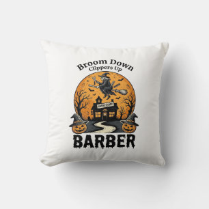 Halloween Barber Shirt Witchy Haunted Salon Pun_1 Cushion