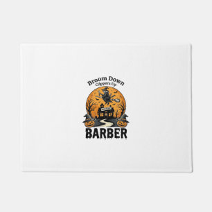 Halloween Barber Shirt Witchy Haunted Salon Pun_1 Doormat