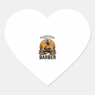 Halloween Barber Shirt Witchy Haunted Salon Pun_1 Heart Sticker