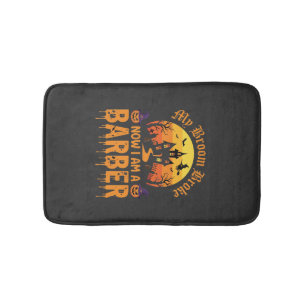 Halloween Barber Witch Broom Broke Haunted House D Bath Mat