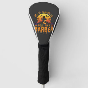 Halloween Barber Witch Broom Broke Haunted House D Golf Head Cover