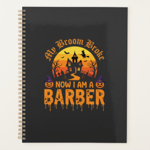 Halloween Barber Witch Broom Broke Haunted House D Planner