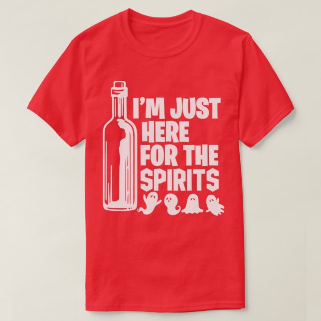 Halloween Barkeeper Ix27m Just Here for The Spirit T-Shirt (Design Front)