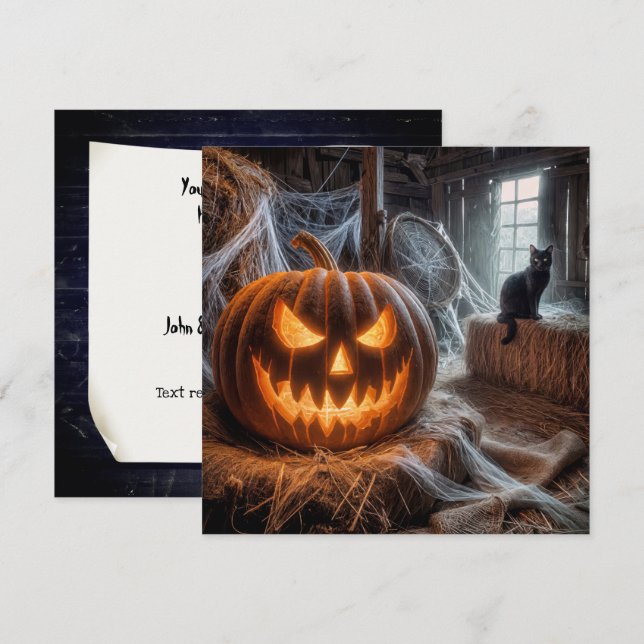 Halloween Barn Party Invitation (Front/Back)