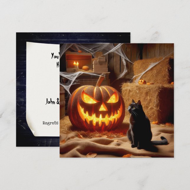 Halloween Barn Party Invitation (Front/Back)