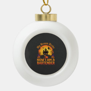 Halloween Bartender Haunted House Witch Pumpkin De Ceramic Ball Christmas Ornament