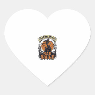 Halloween Bartender Shirt Funny Witch Broom Bar Pu Heart Sticker