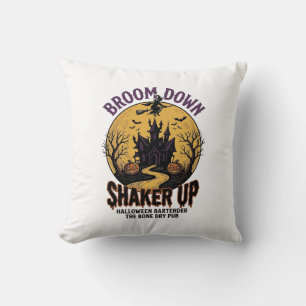 Halloween Bartender Shirt Haunted Tavern Witch Des Cushion