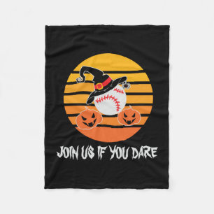Halloween Baseball Halloween Witch Hat Pumpkin Fleece Blanket