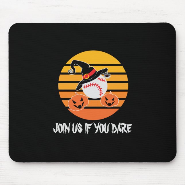 Halloween Baseball Halloween Witch Hat Pumpkin Mouse Mat (Front)