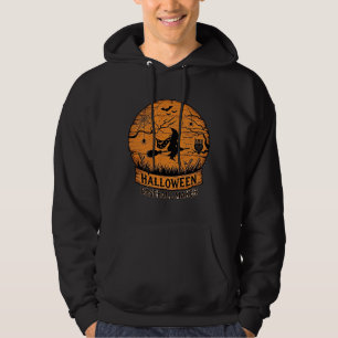 Halloween Baseball Maker Flying Witch Wooden Moon Hoodie