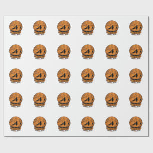 Halloween Baseball Maker Flying Witch Wooden Moon Wrapping Paper