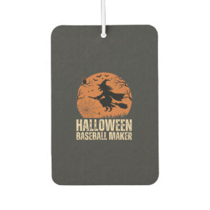Halloween Baseball Maker Vintage Witch Graphic Car Air Freshener