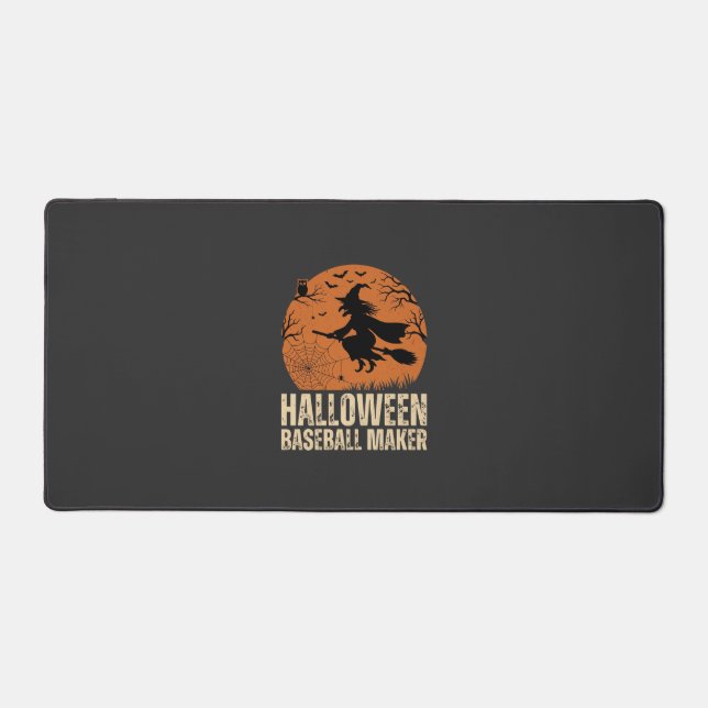 Halloween Baseball Maker Vintage Witch Graphic Desk Mat (Front)