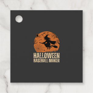 Halloween Baseball Maker Vintage Witch Graphic Favour Tags