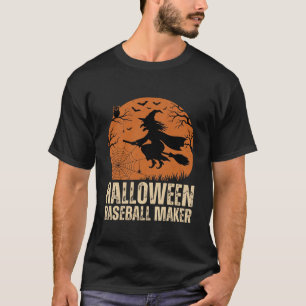 Halloween Baseball Maker Vintage Witch Graphic T-Shirt