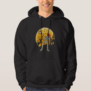 Halloween Baseball Player Dabbing Skeleton Kids Bo Hoodie