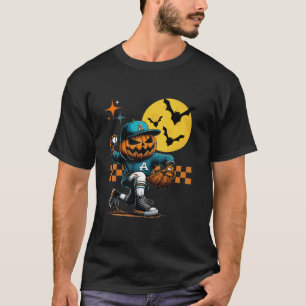 Halloween Baseball Player Pumpkin Head Costume Hal T-Shirt