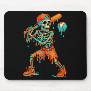 Halloween Baseball Skeleton Ice Cream Drip Basebal Mouse Mat