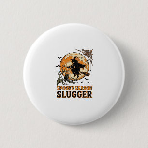 Halloween Baseball Witch Vintage Engraving Shirt_1 6 Cm Round Badge