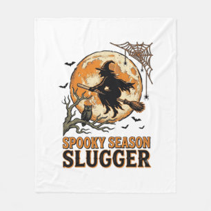 Halloween Baseball Witch Vintage Engraving Shirt_1 Fleece Blanket