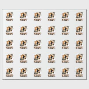 Halloween Baseball Witch Vintage Engraving Shirt_1 Wrapping Paper