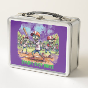 Halloween Baseball, Zombie,Brains Over Bases , Metal Lunch Box