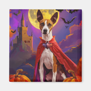 Halloween Basenji Dog Pumpkins Scary  Magnet