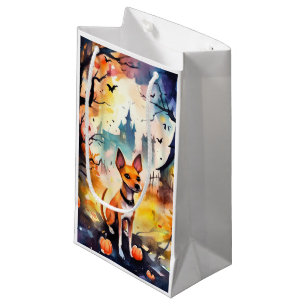 Halloween Basenji With Pumpkins Scary  Small Gift Bag