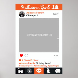 Halloween Bash Frame Party Prop Photo Booth Poster