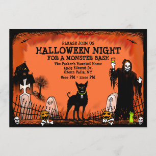 Halloween Bash - Invitation - Graveyard Dog