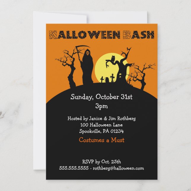 Halloween Bash Party Invitations (Front)