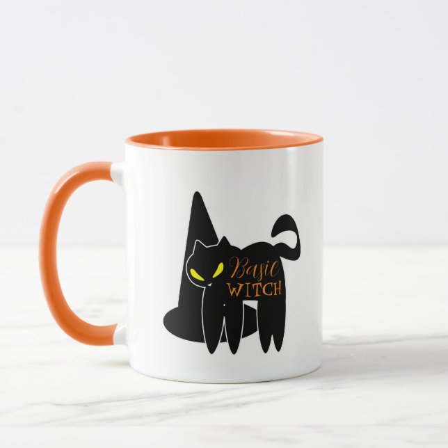 Halloween Basic Witch Black Cat   Mug (Left)