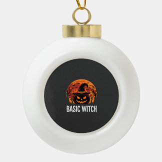 Halloween Basic Witch Pumpkin Moon Graphic Ceramic Ball Christmas Ornament