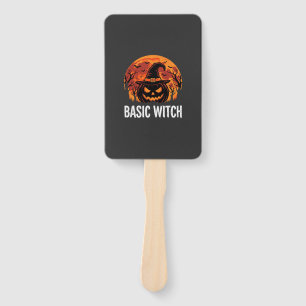 Halloween Basic Witch Pumpkin Moon Graphic Hand Fan