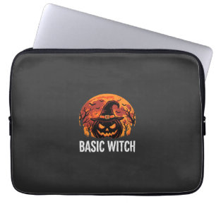 Halloween Basic Witch Pumpkin Moon Graphic Laptop Sleeve
