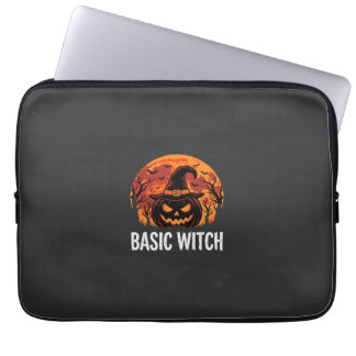 Halloween Basic Witch Pumpkin Moon Graphic Laptop Sleeve